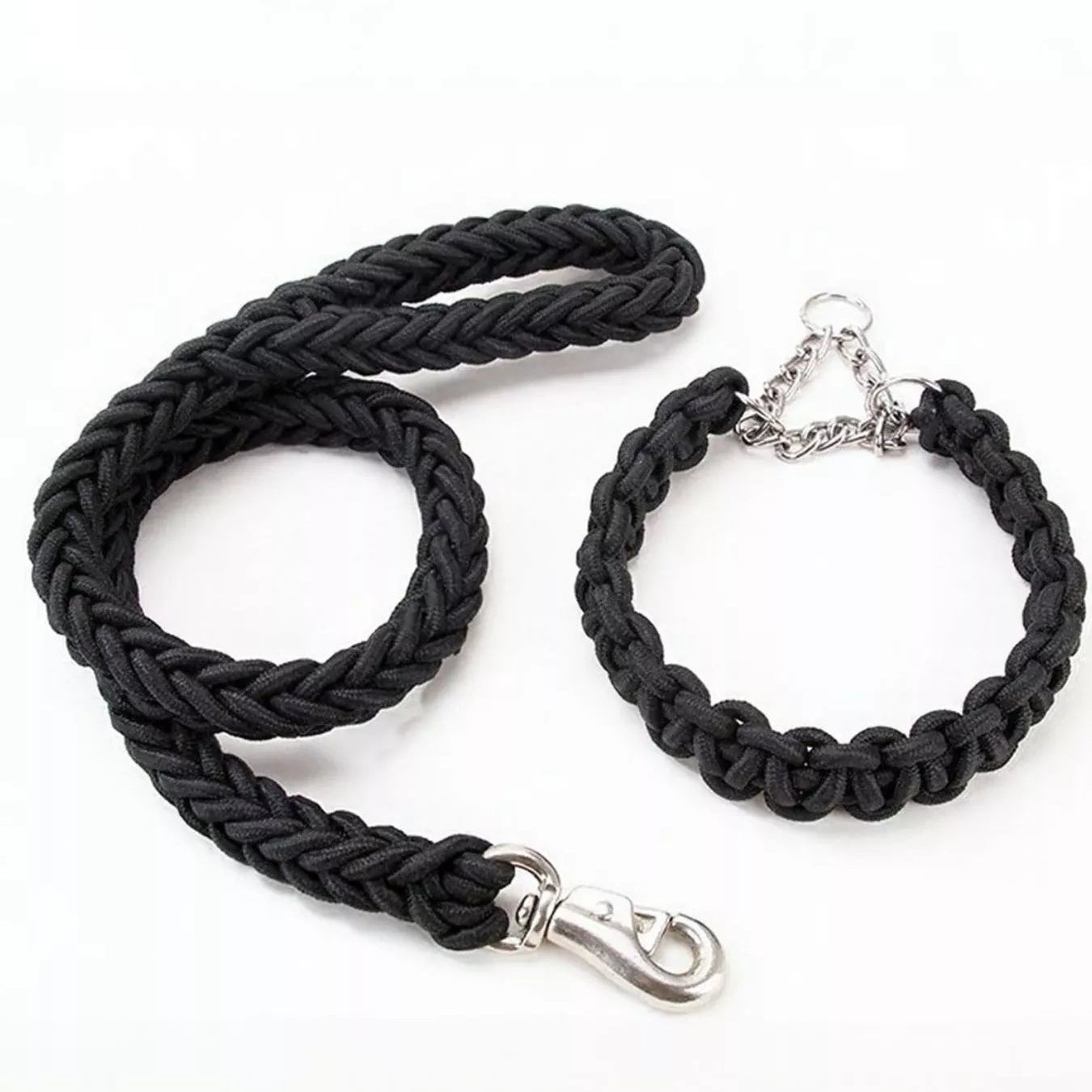 Braided Rope Dog Leash with Metal Clasp