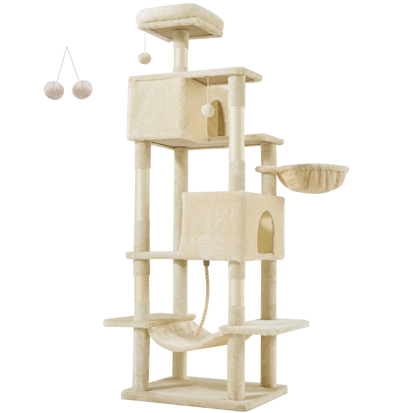 Multi Level Climbing Condo Natural Sisal Scratching Posts Cat House