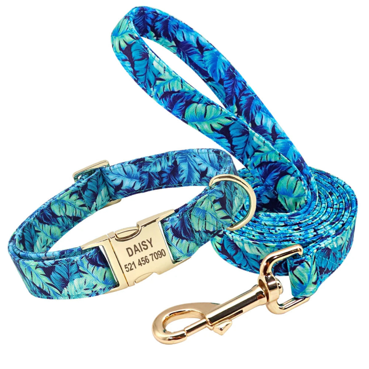 Personalized Nylon Dog Collar & Leash Set