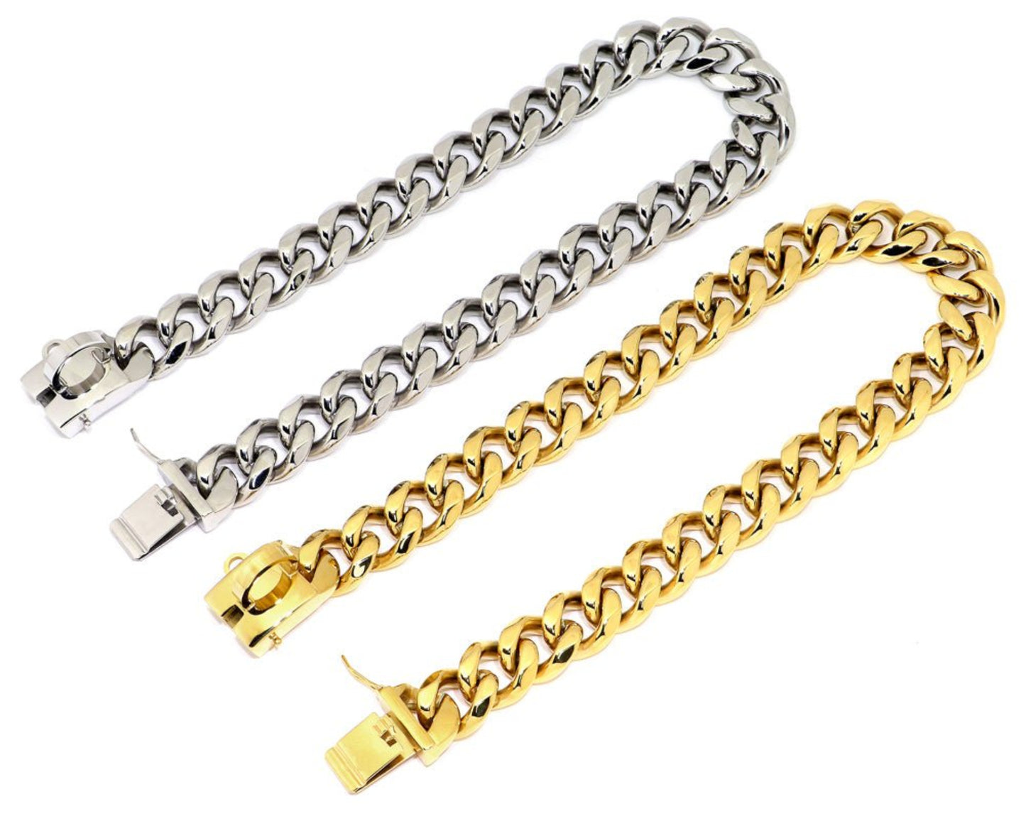 18K Gold Dog Chain Collar Cuban Link Heavy Duty Super Strong Chew Proof - Best Buddy Store