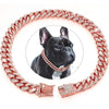 Gold Dog Collar Walking Chain With Secure Buckle