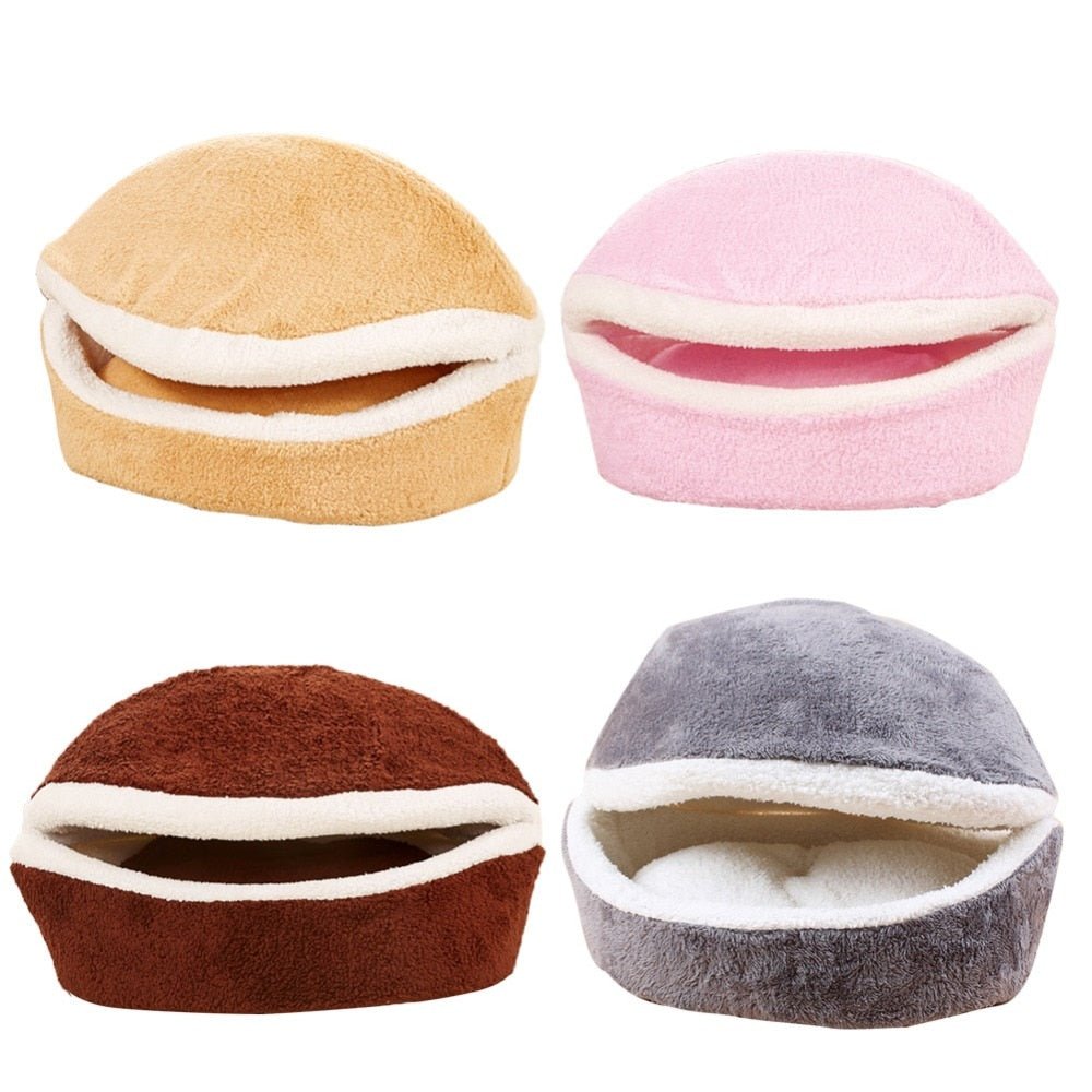 Plush Round Warm Soft Long Plush Pet House Sleeping Bed - Best Buddy Store