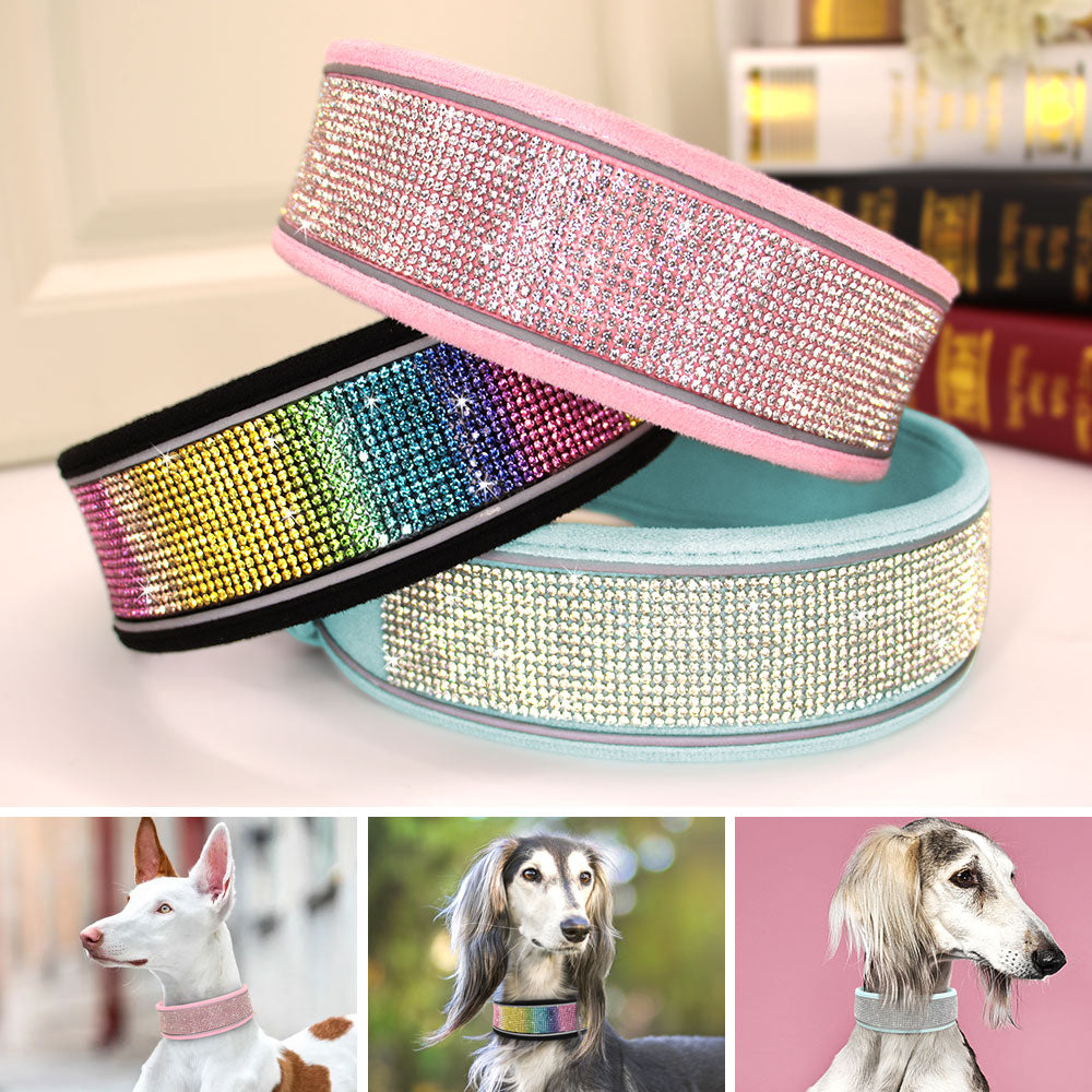 Crystal Reflective Rhinestone Bling Dog Collar - BestBuddyStore
