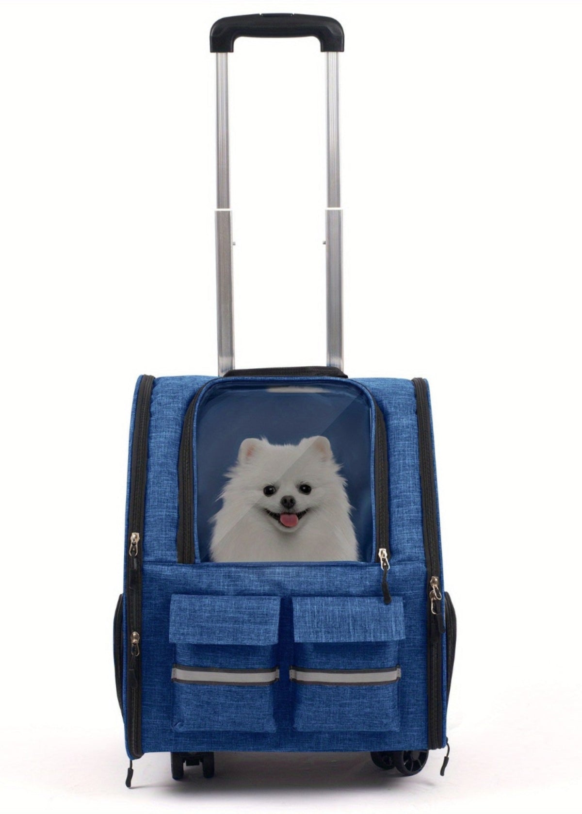 2-in-1 Rolling Pet Carrier Backpack with Wheels
