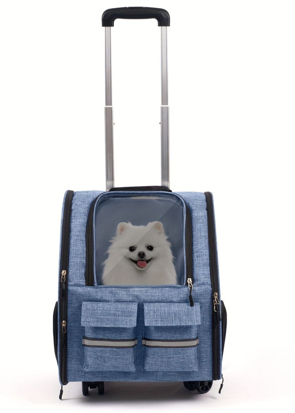 2-in-1 Rolling Pet Carrier Backpack with Wheels