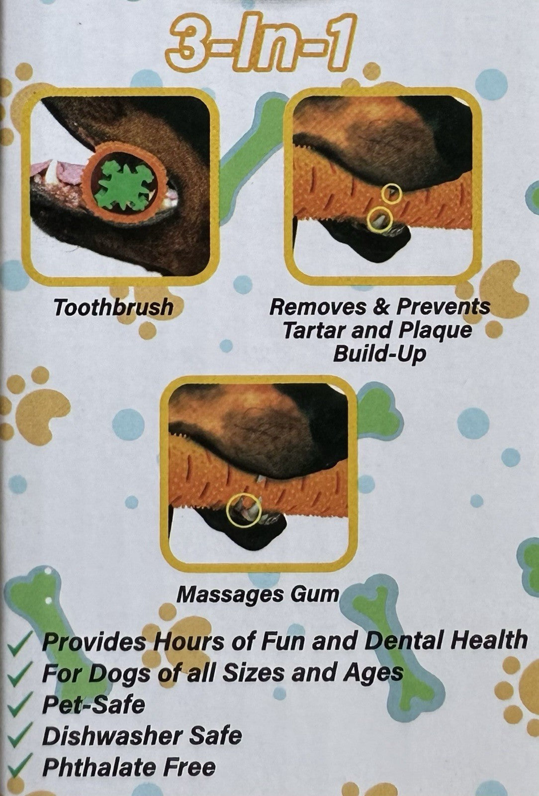 3-in-1 Dog Toothbrush Chew Toy – Silicone Dental Brushing Stick