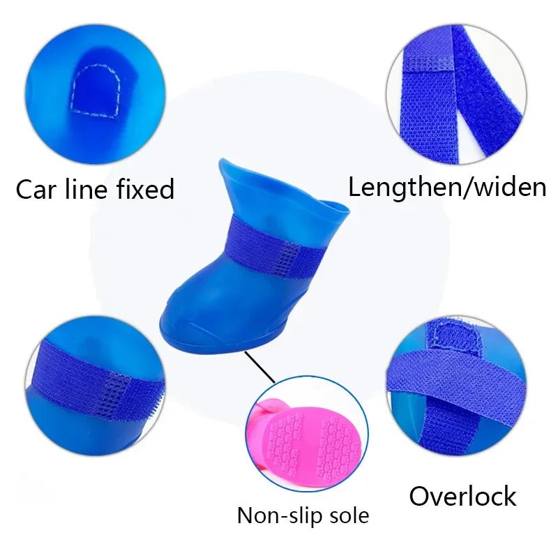 4Pcs Dog Waterproof Rain - shoes Anti - slip Rubber - Best Buddy Store