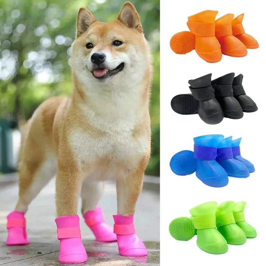 4Pcs Dog Waterproof Rain - shoes Anti - slip Rubber - Best Buddy Store