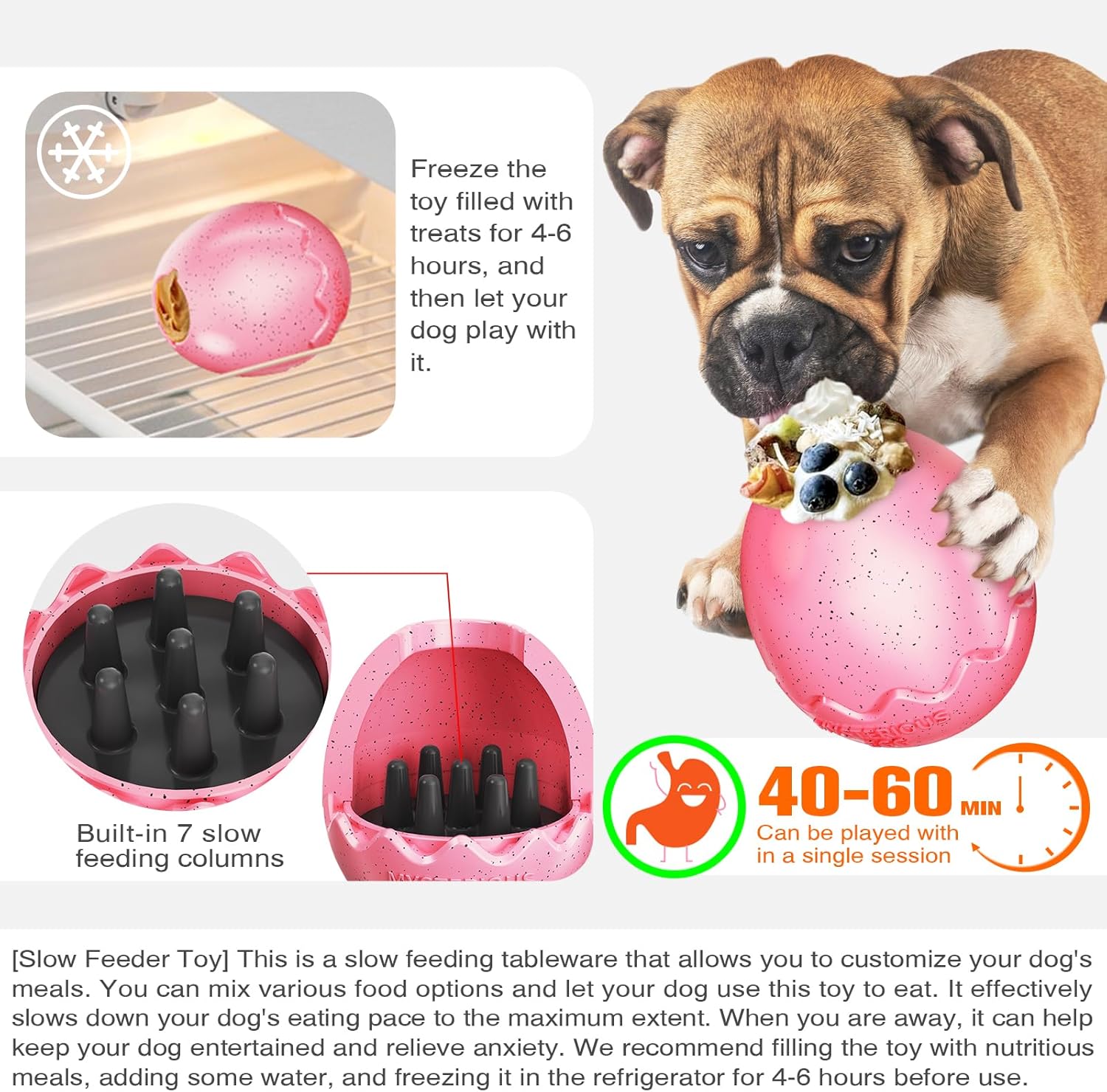 Dog Food Chew Leak Ball – Freeze Fillable Treat & Anxiety Reliever