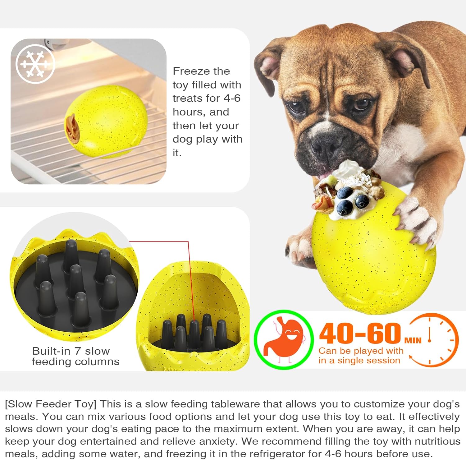 Dog Food Chew Leak Ball – Freeze Fillable Treat & Anxiety Reliever