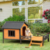 Casa para perros de madera elevada al aire libre 