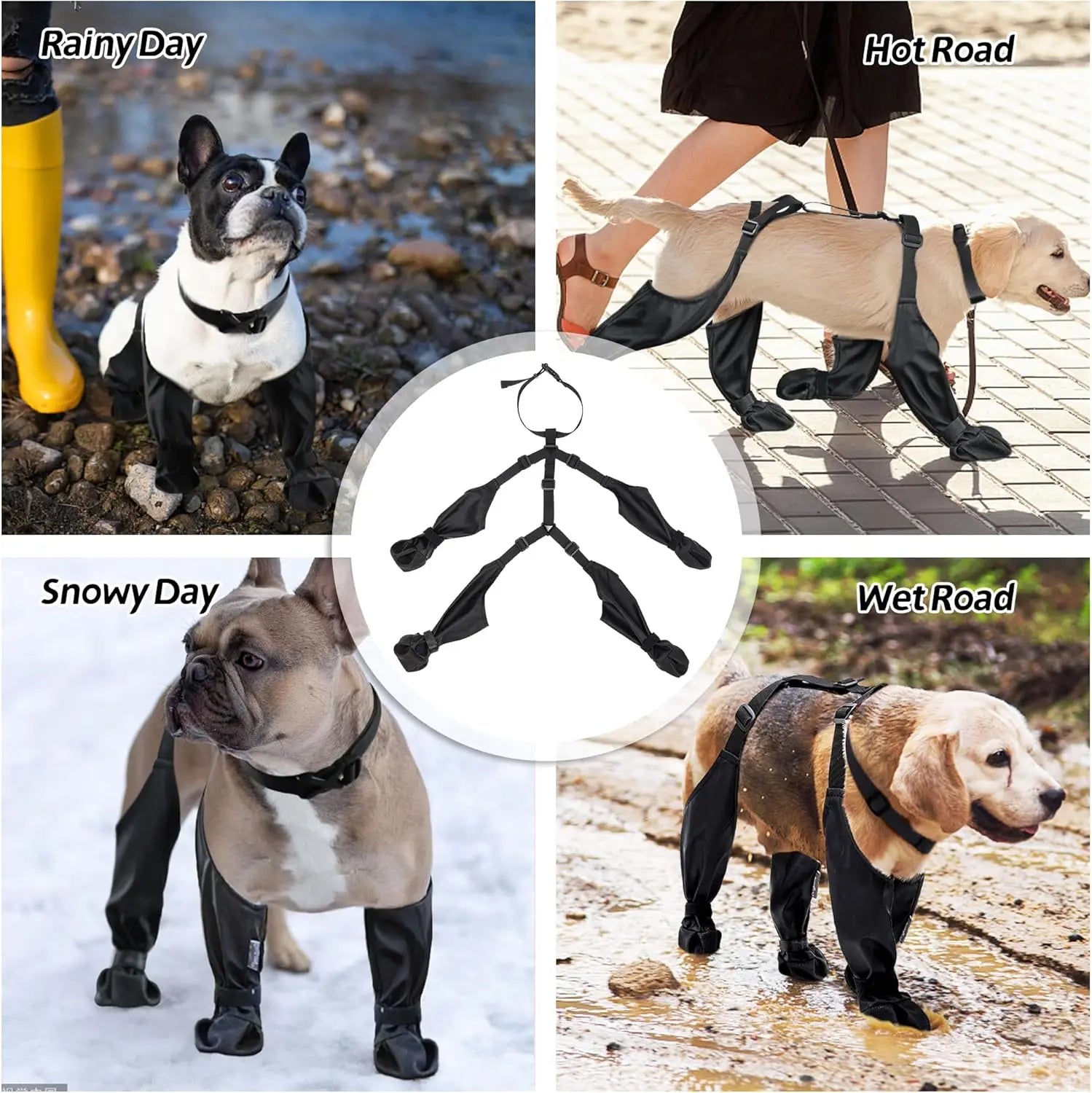 Dog Rain Snow Waterproof Anti-Slip Boots
