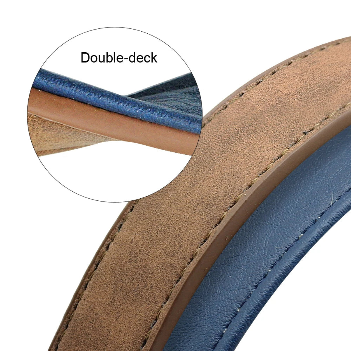 Double-Layer Leather Dog Leash 4ft — Padded Handle for Medium & Large Dogs