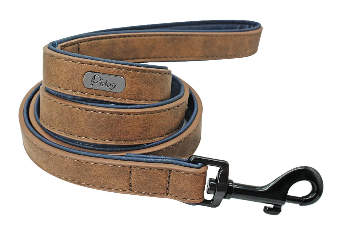 Double-Layer Leather Dog Leash 4ft — Padded Handle for Medium & Large Dogs