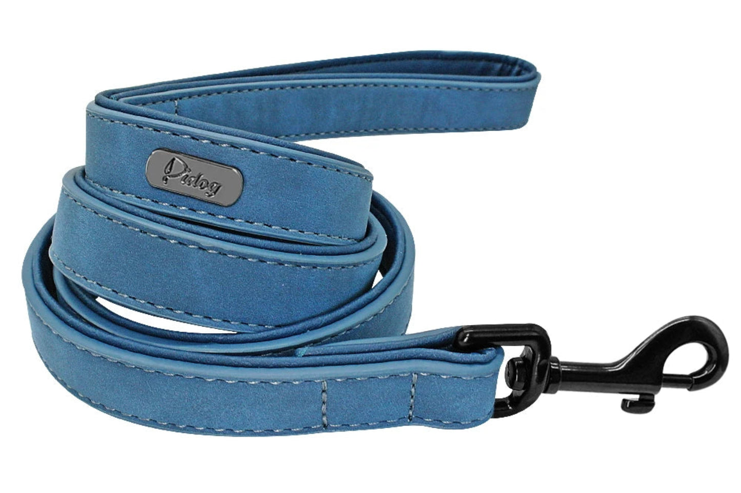 Double-Layer Leather Dog Leash 4ft — Padded Handle for Medium & Large Dogs