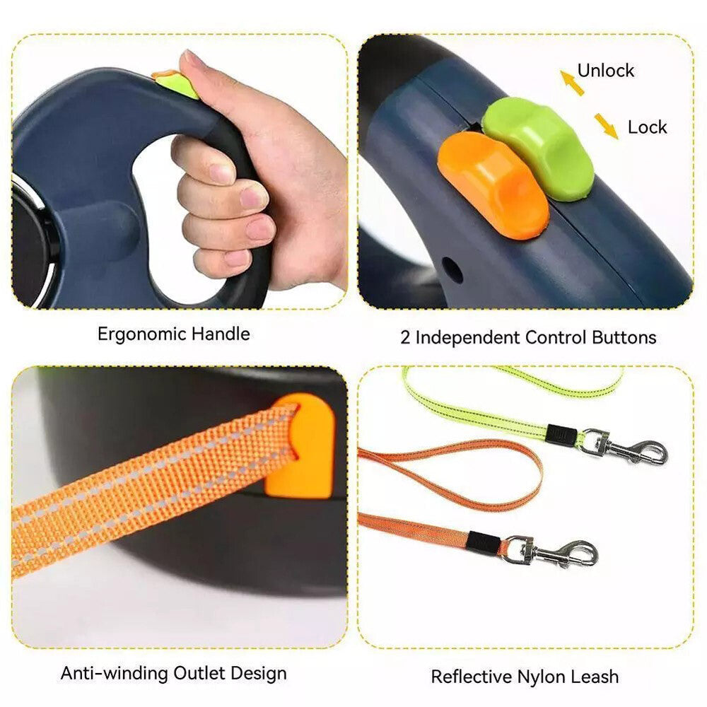 Dual Retractable Dog Leash