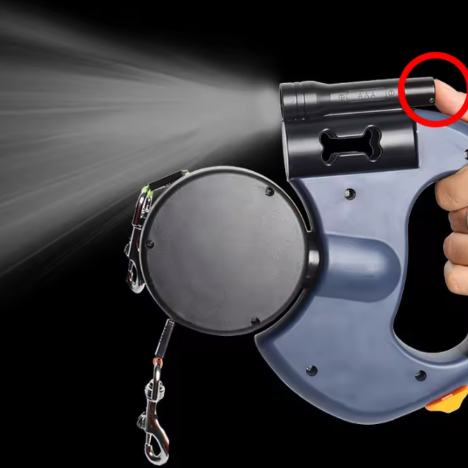 Dual Retractable Dog Leash with Reflective Coupler