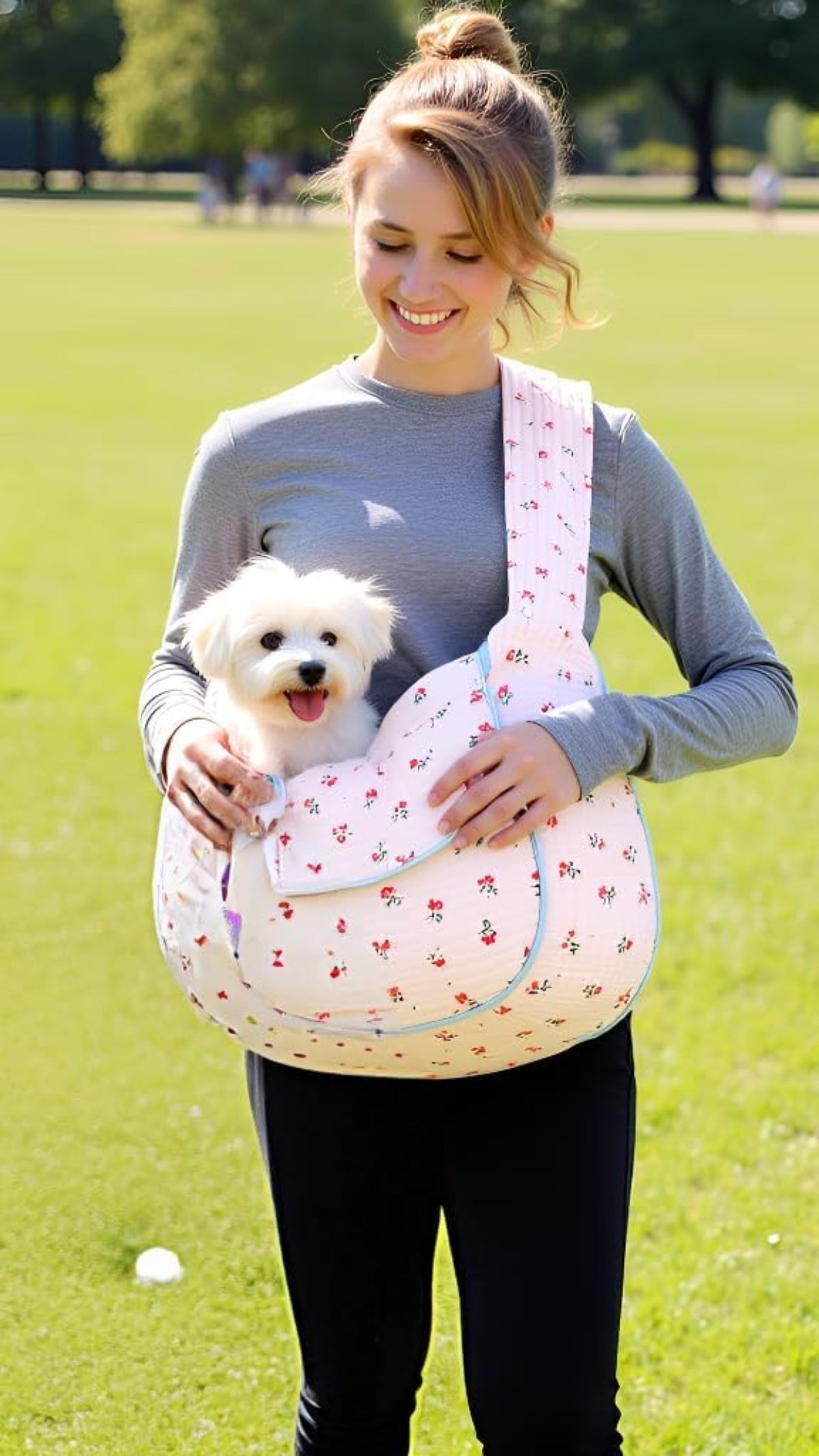 Floral Pet Carrier Sling Bag