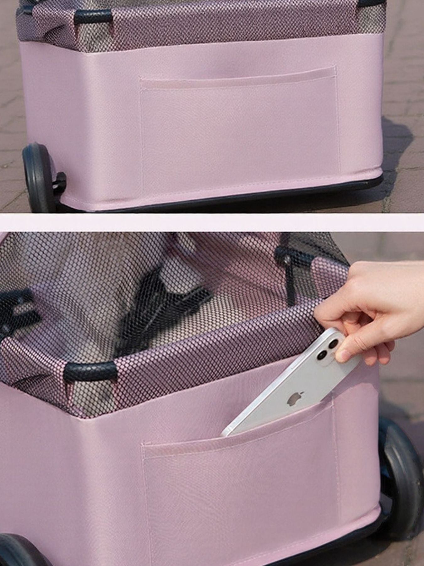 Foldable Pet Stroller with Shed
