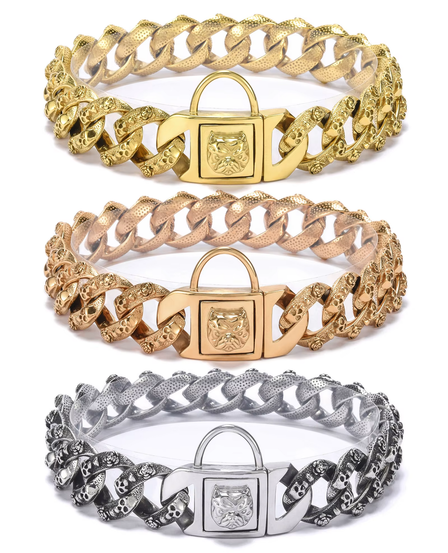 Heavy Duty Cuban Link Gold Chain Dog Collar