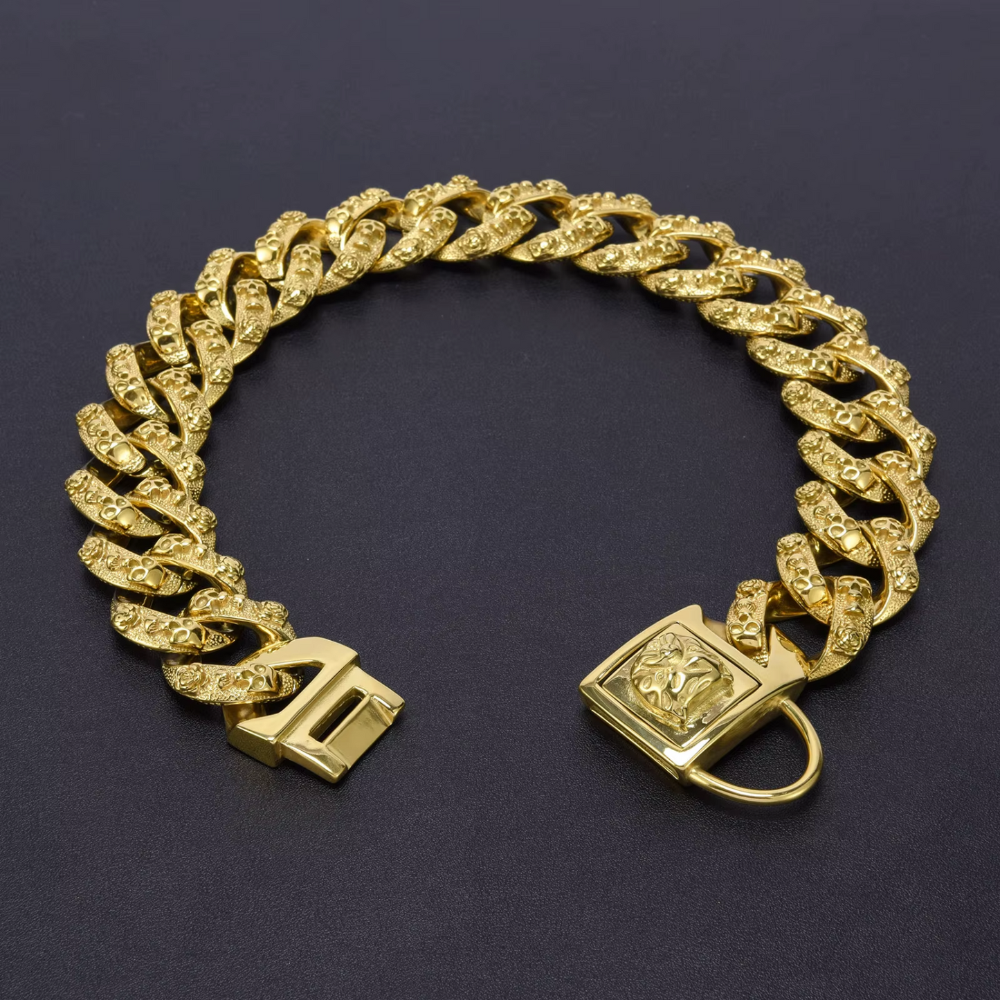 Heavy Duty Cuban Link Gold Chain Dog Collar