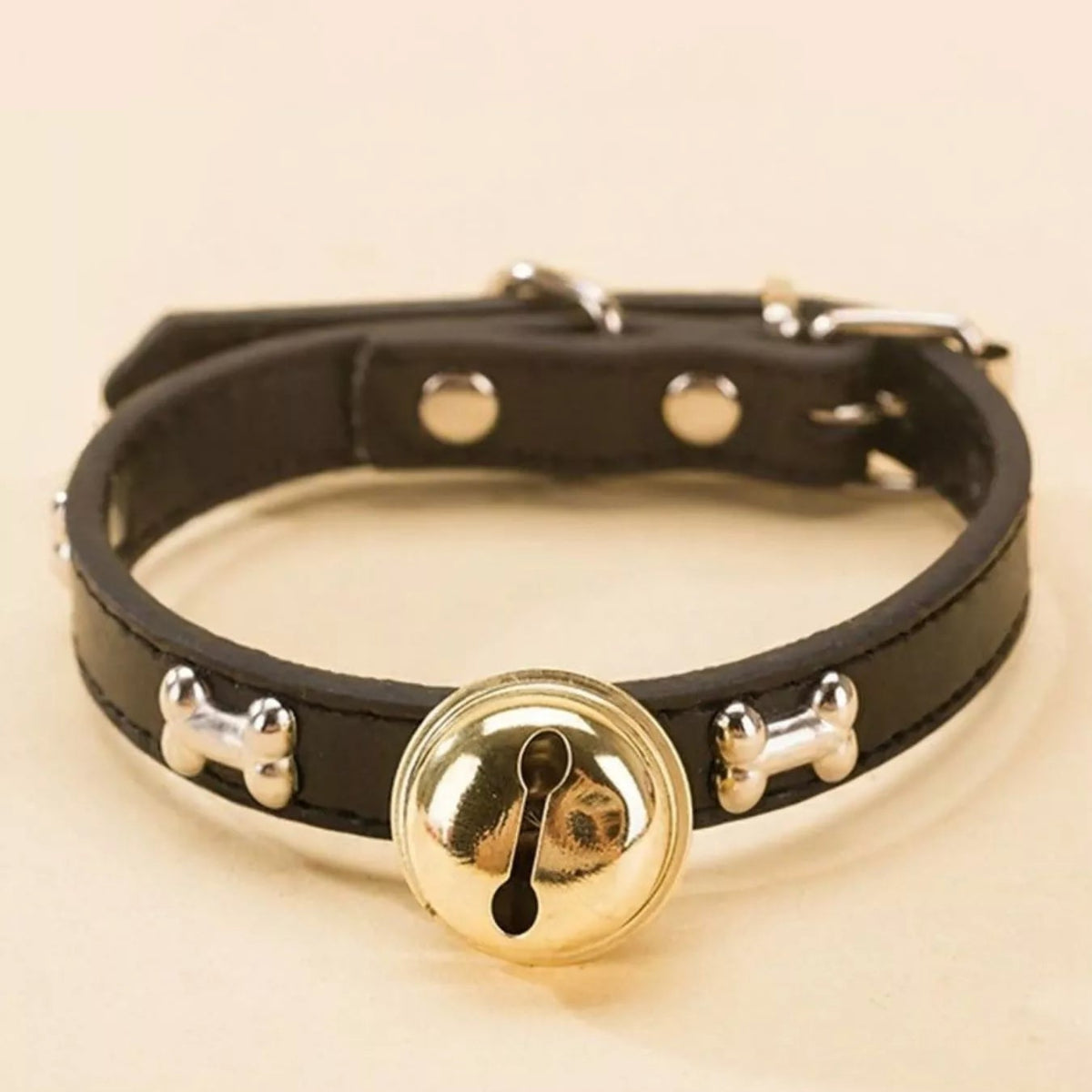 Leather Pet Collar with Bell