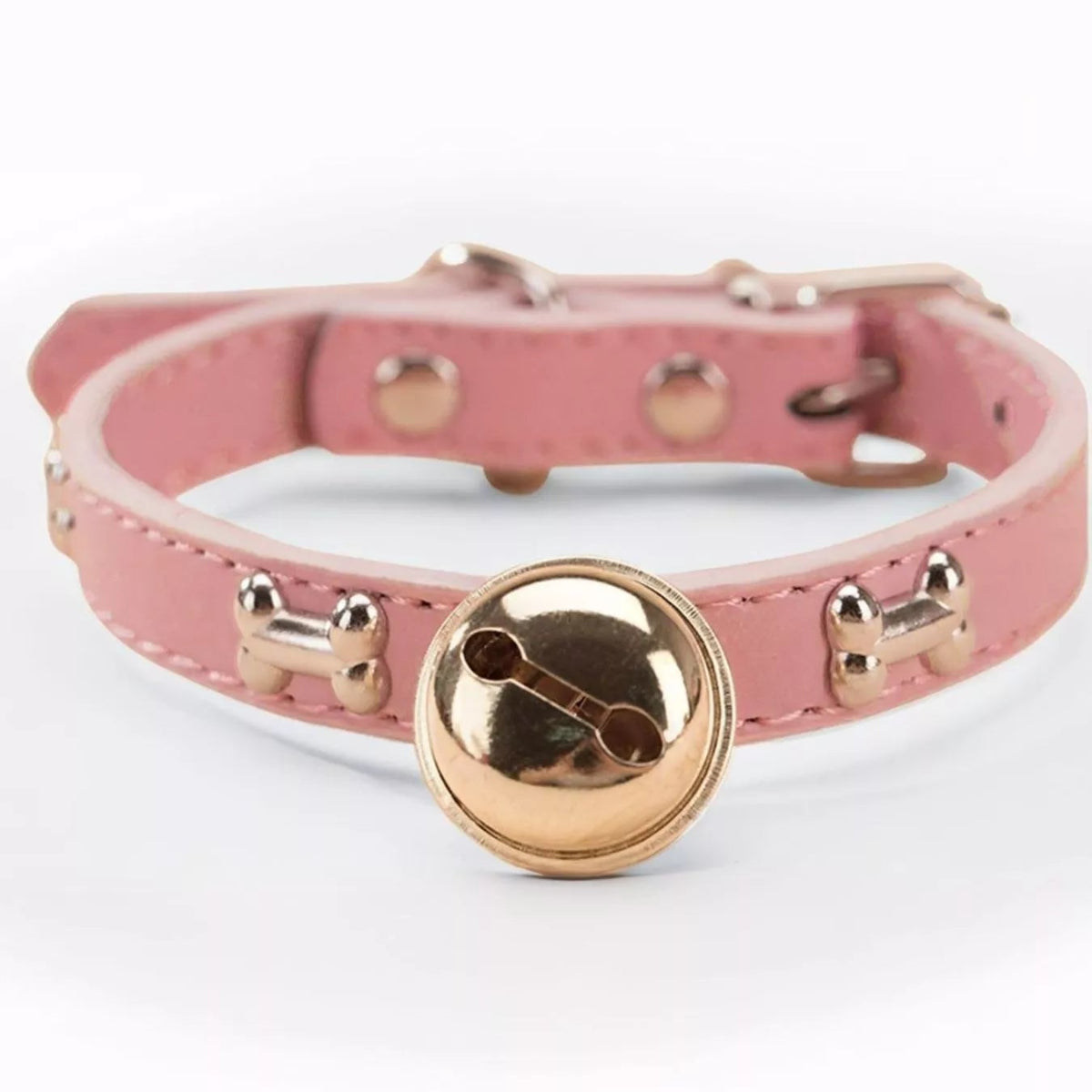 Leather Pet Collar with Bell