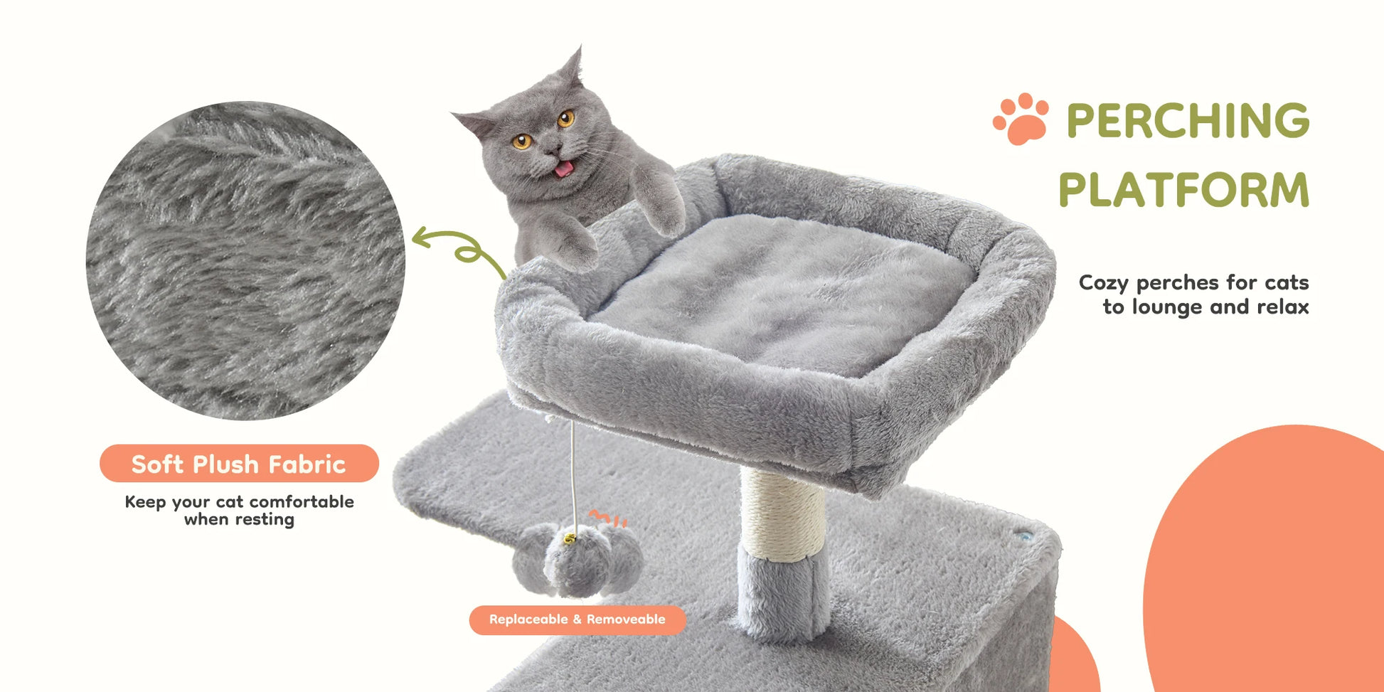 Multi Level Climbing Condo Natural Sisal Scratching Posts Cat House