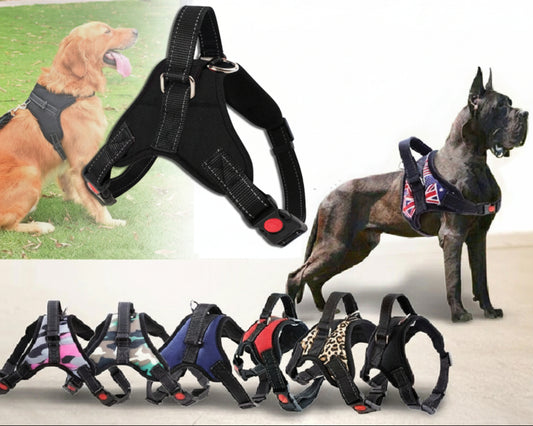 No-Pull Dog Harness - Padded Mesh Vest, Front & Back Clips, Reflective