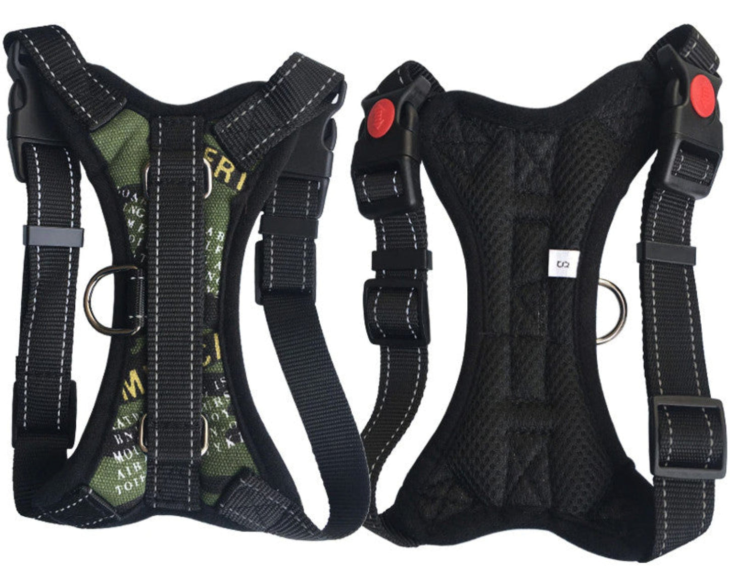 No-Pull Dog Harness - Padded Mesh Vest, Front & Back Clips, Reflective