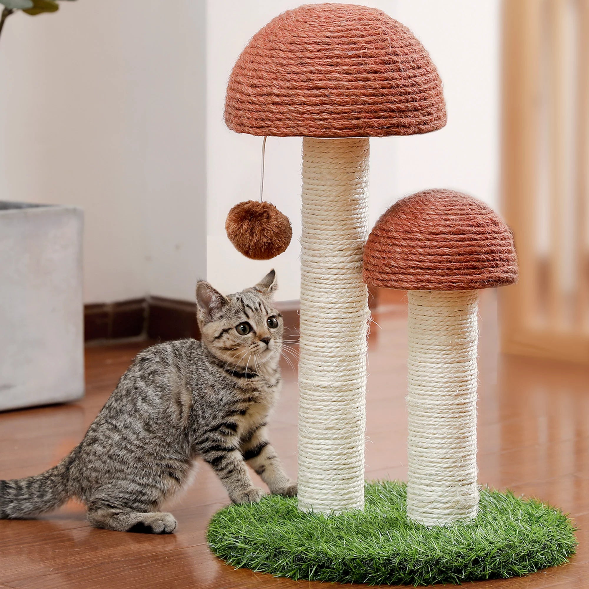 Postes rascadores modernos con torre de cactus y árbol para gatos grandes 