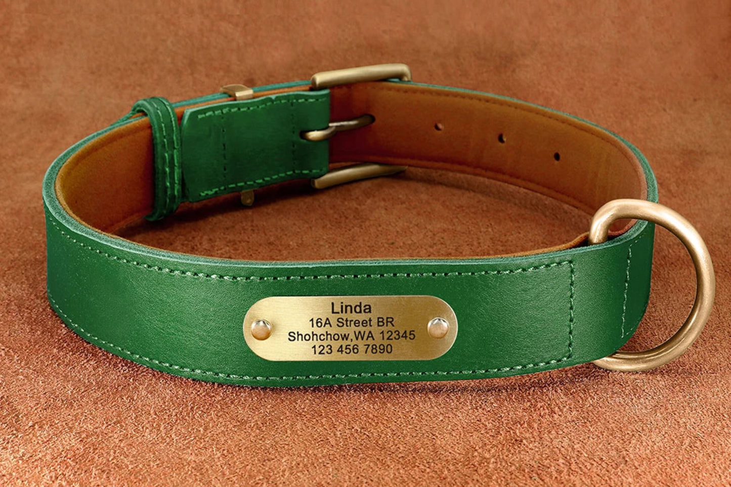 Personalized Leather Dog Collar - Free Engraving