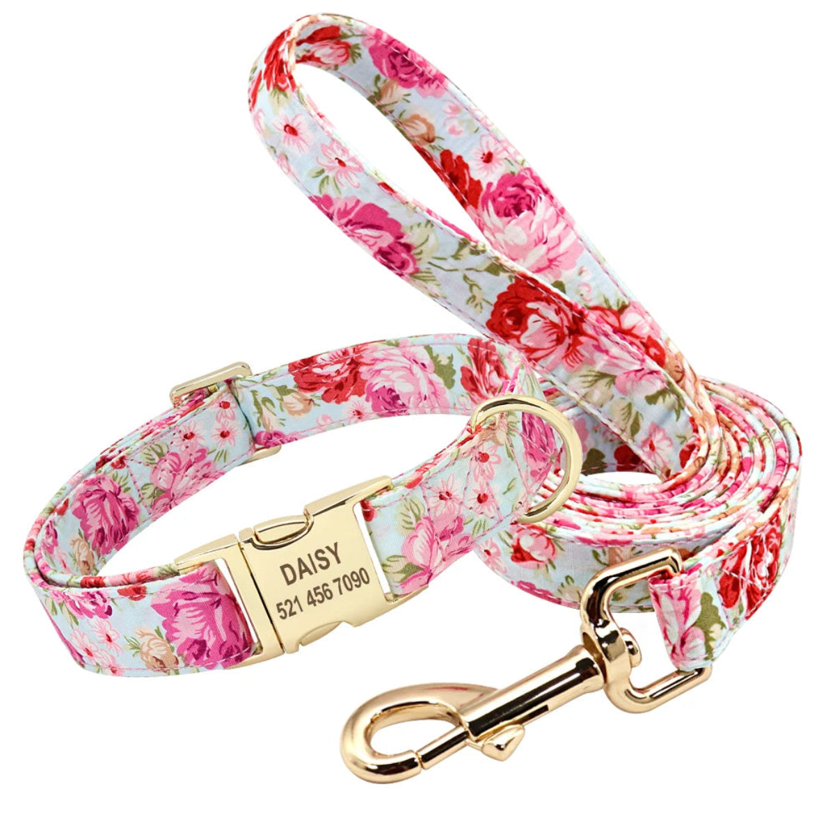 Personalized Nylon Dog Collar & Leash Set
