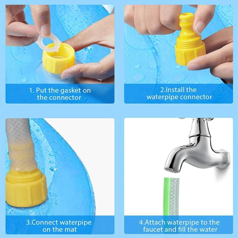 Pet Sprinkler Swimming Pool Inflatable Water Spray Tub Dog Bathtub - BestBuddyStore