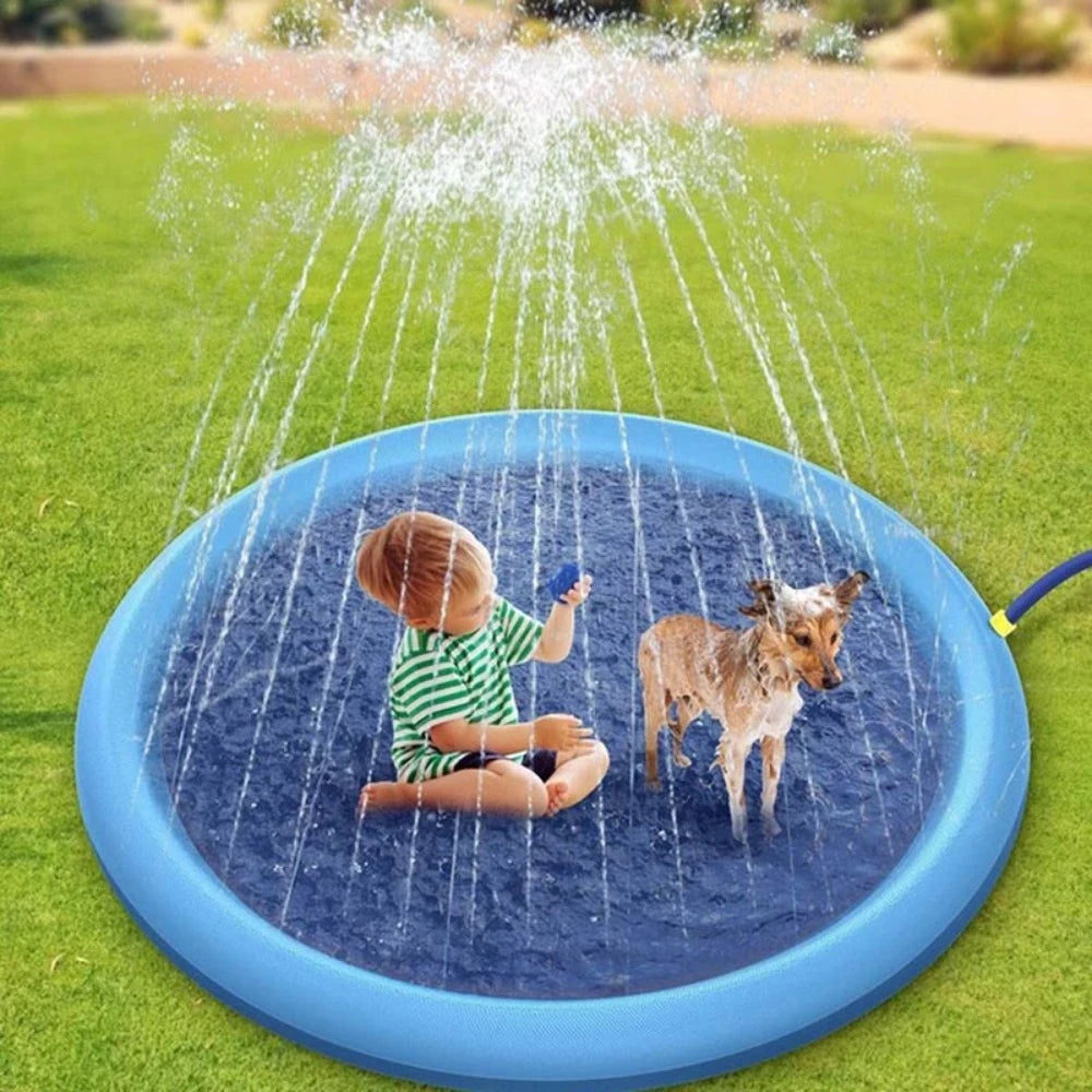 Pet Sprinkler Swimming Pool Inflatable Water Spray Tub Dog Bathtub - BestBuddyStore