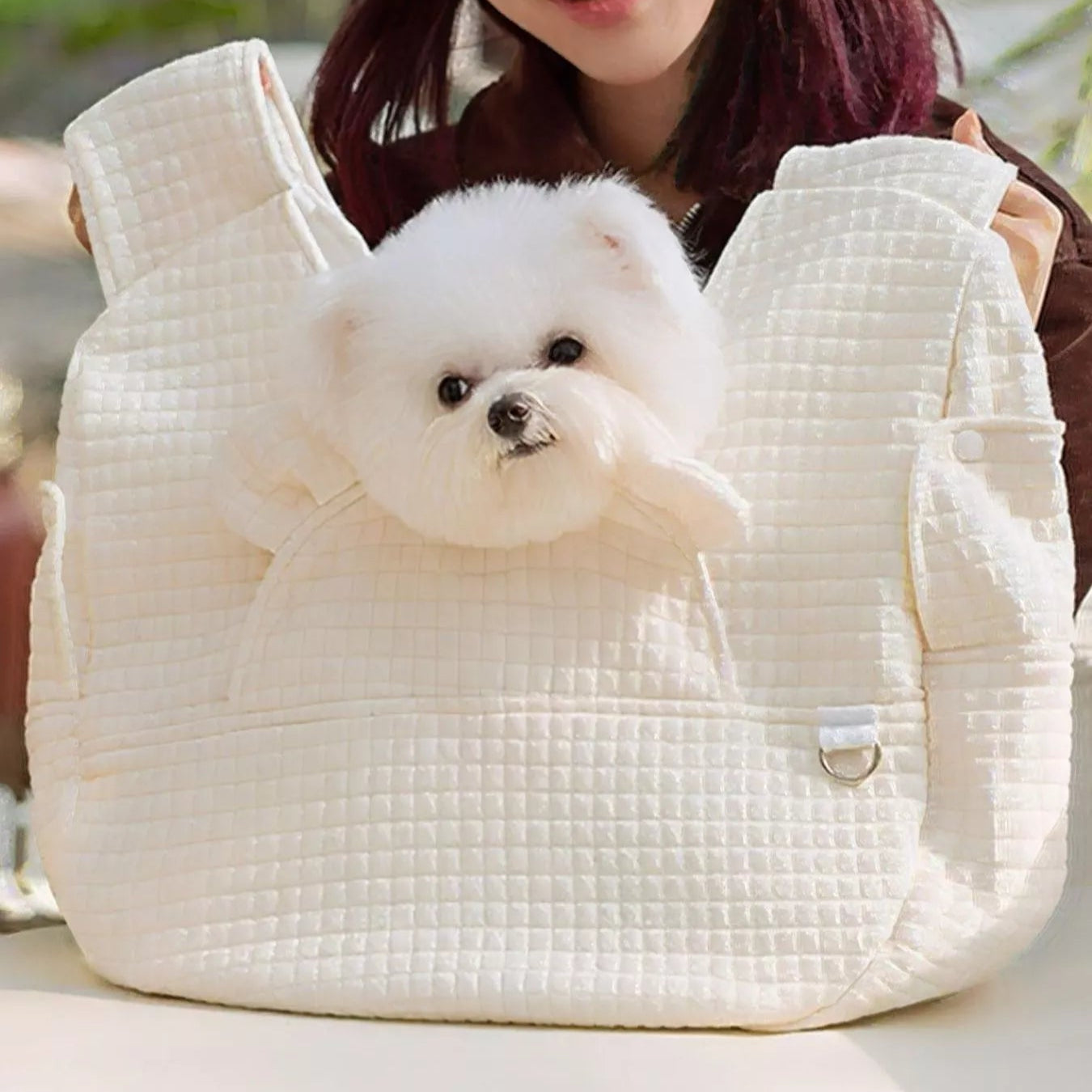 Quilted Pet Carrier Sling Bag