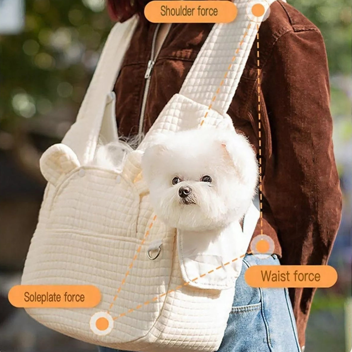Quilted Pet Carrier Sling Bag