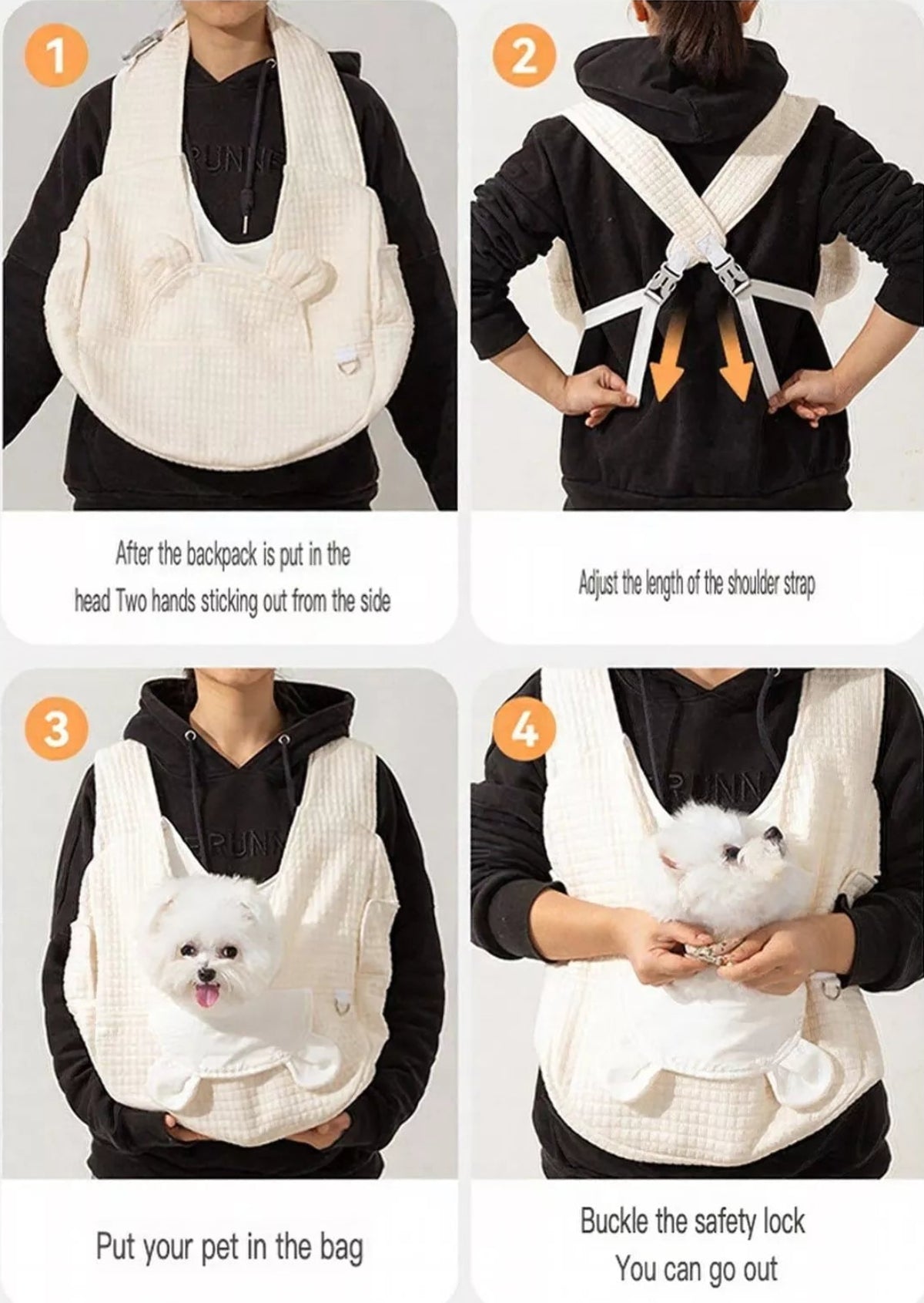 Quilted Pet Carrier Sling Bag