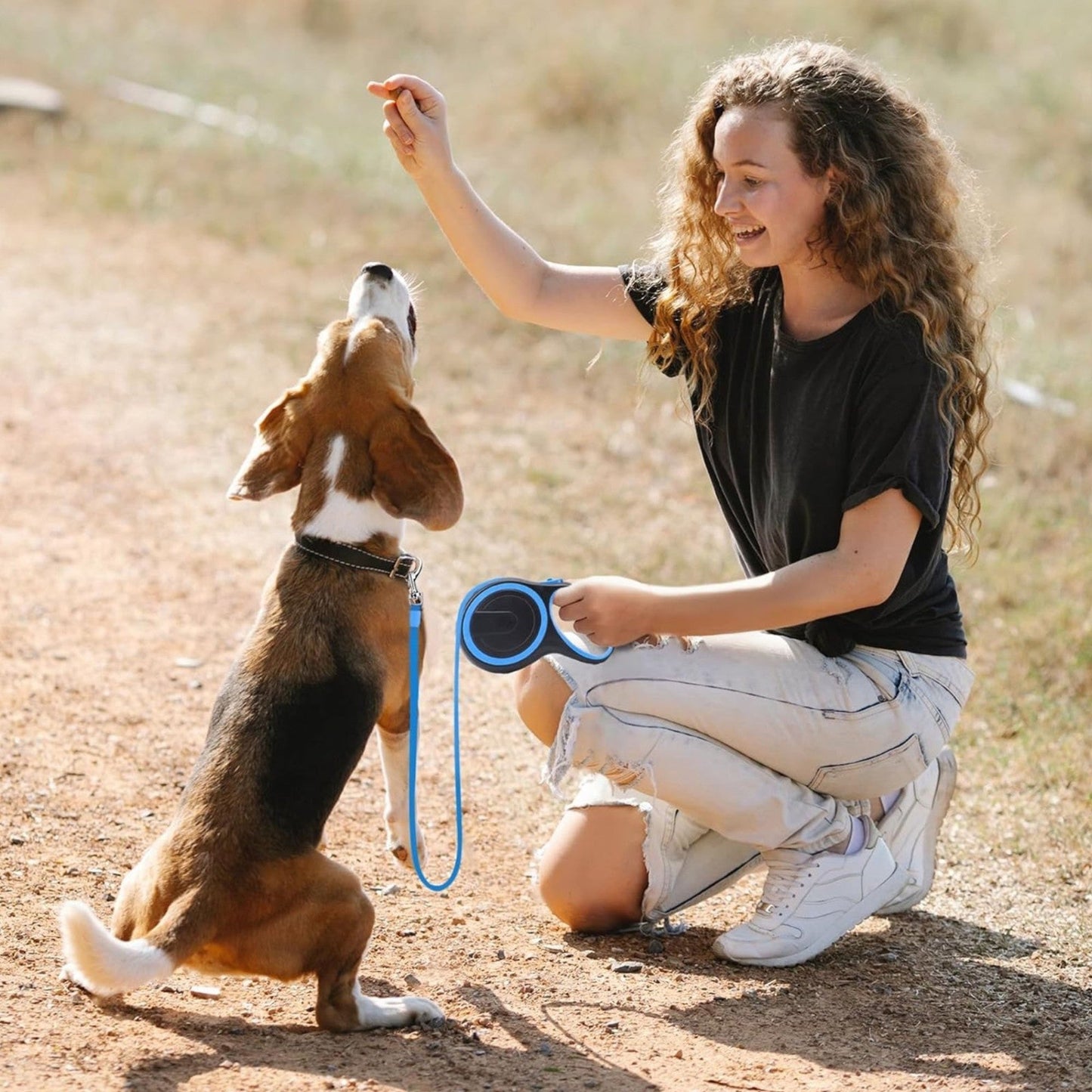 Retractable Dog Leash — 16ft, 360° Tangle-Free, One-Button Lock