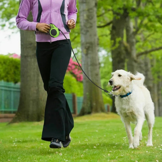 Retractable Dog Leash — One-Touch Brake & Lock, Swivel Snap