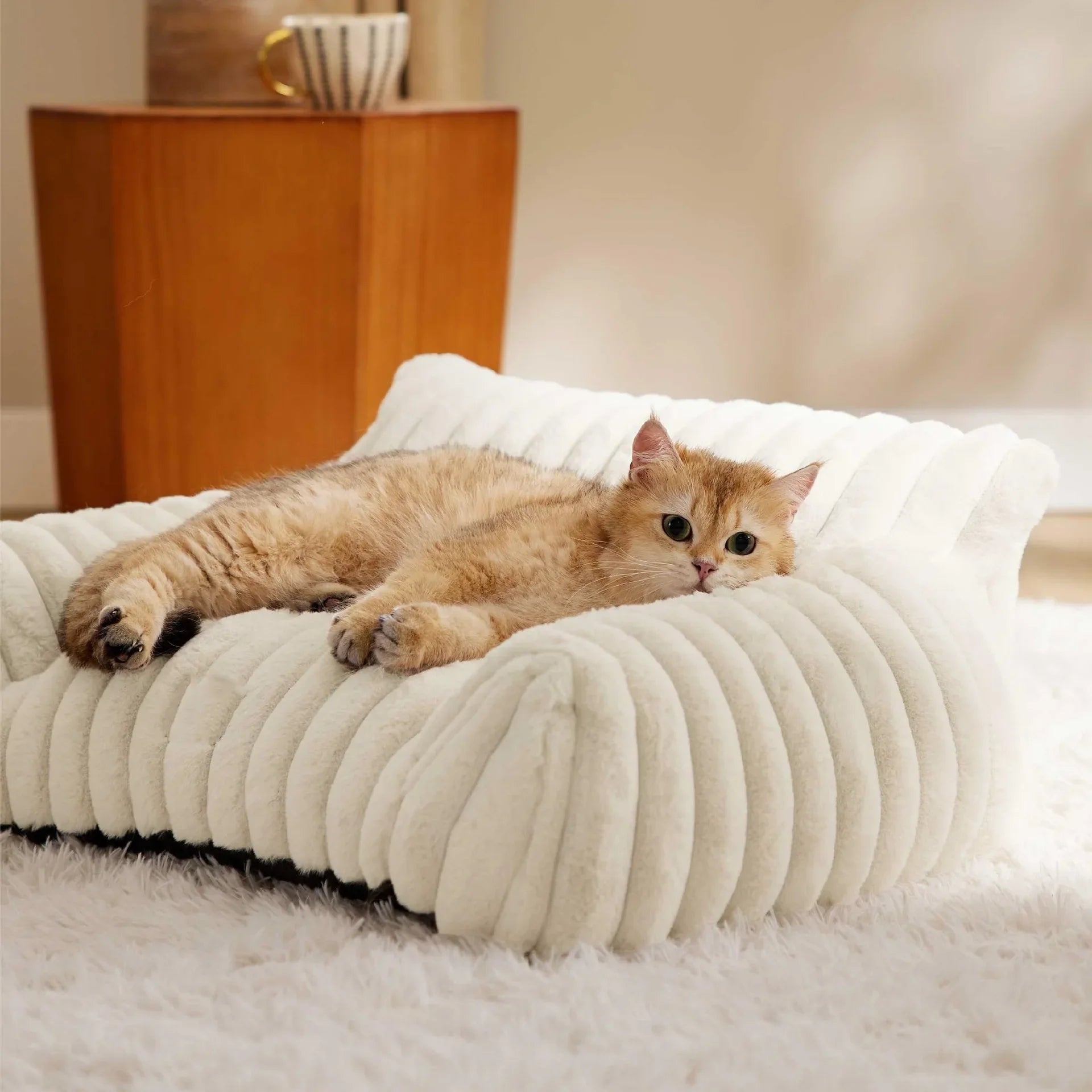 Luxury Cat Bed Sofa Winter Warm Nest Comfortable Plush