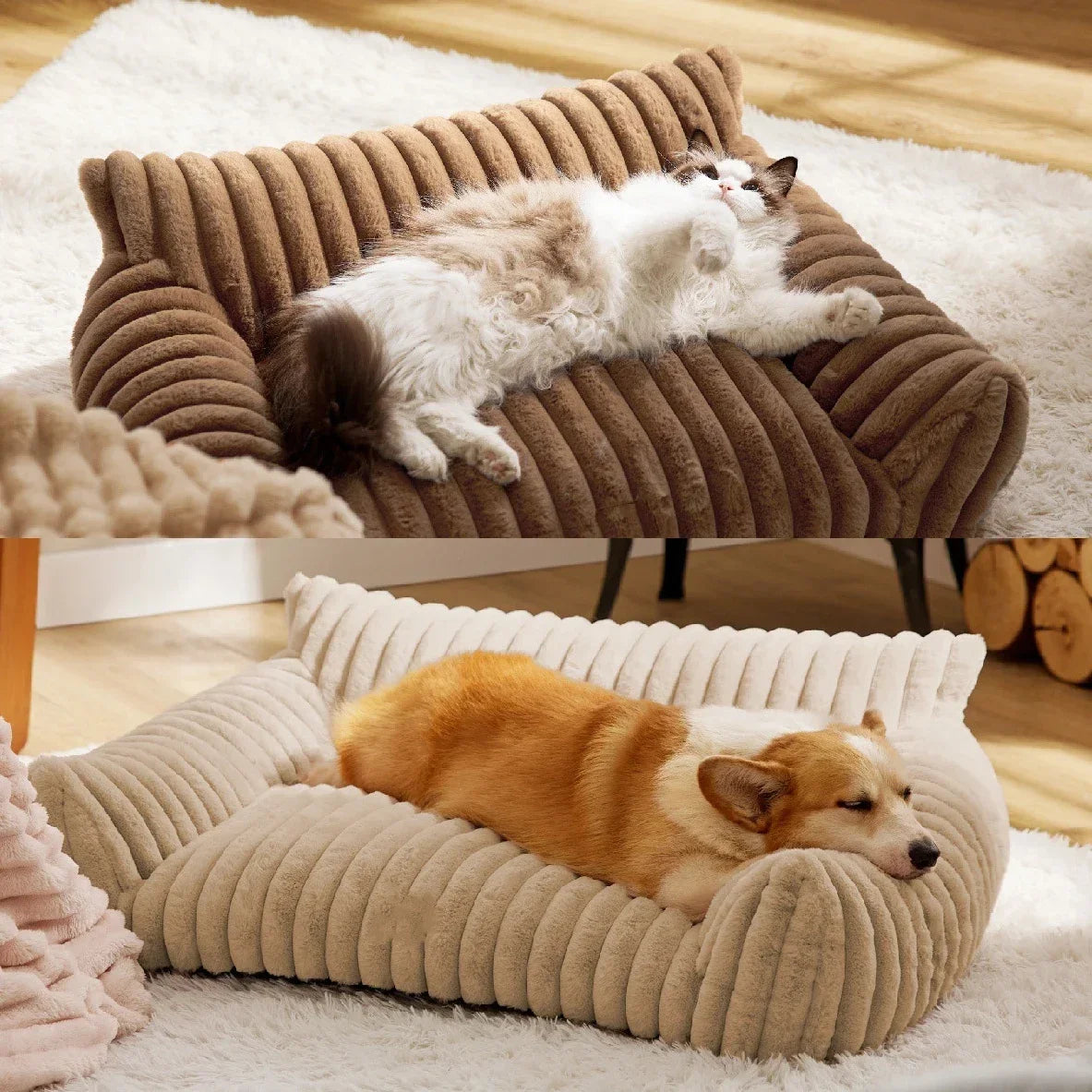 Luxury Cat Bed Sofa Winter Warm Nest Comfortable Plush