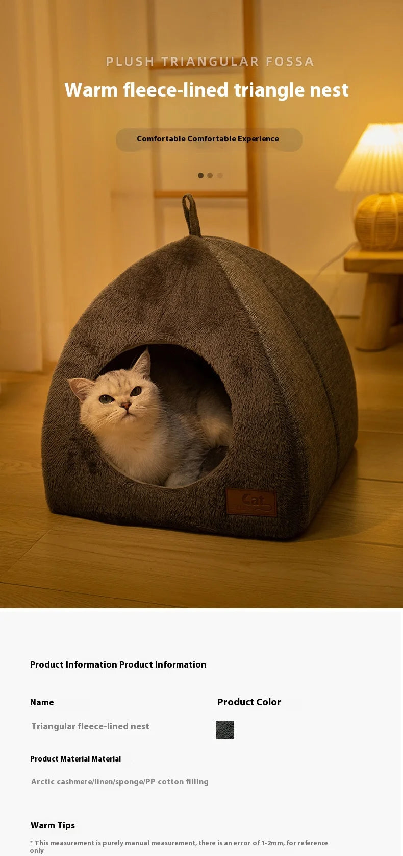 Triangle Cat Nest Closed Bed