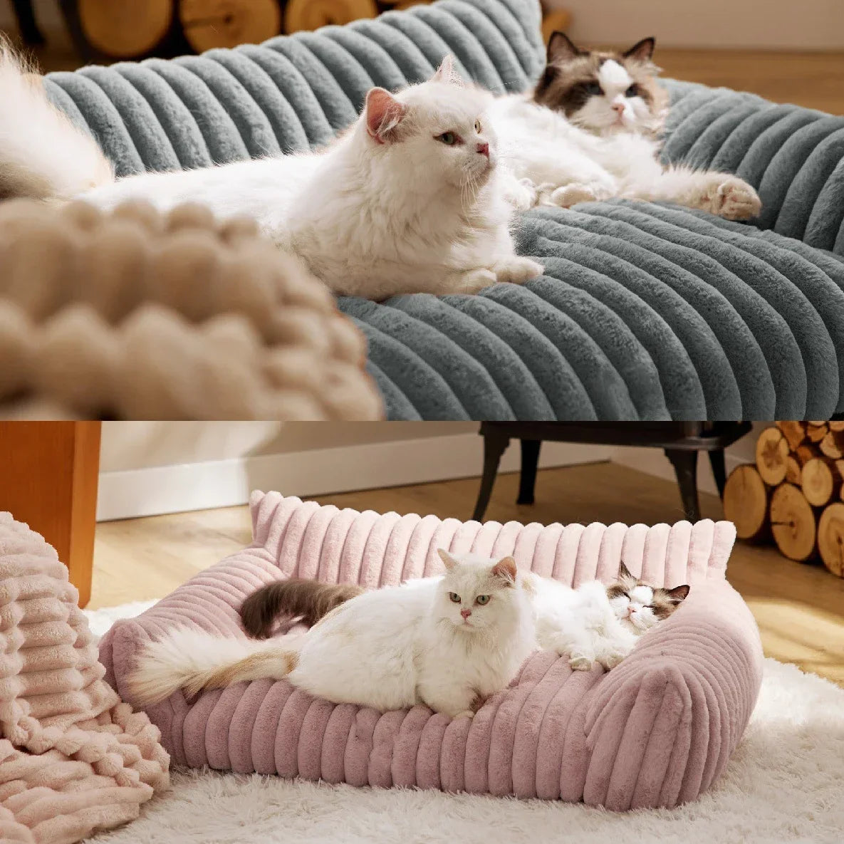 Luxury Cat Bed Sofa Winter Warm Nest Comfortable Plush