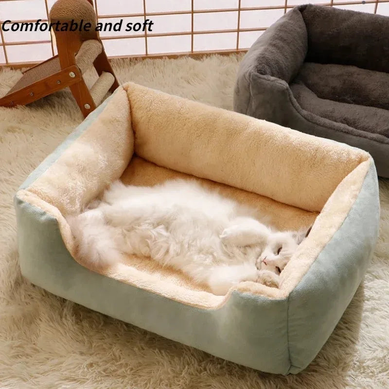 Square Plush Soft Cat Sofa Bed