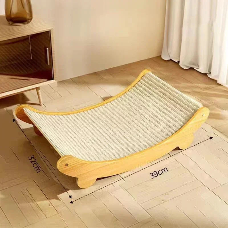 Multifuction Wooden Cat Scratching Sleeping Bed