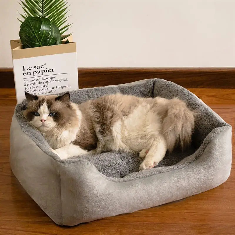 Square Plush Soft Cat Sofa Bed