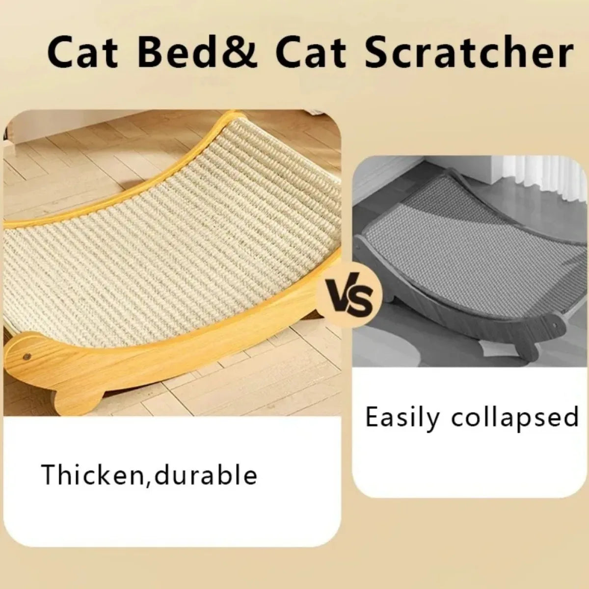 Multifuction Wooden Cat Scratching Sleeping Bed