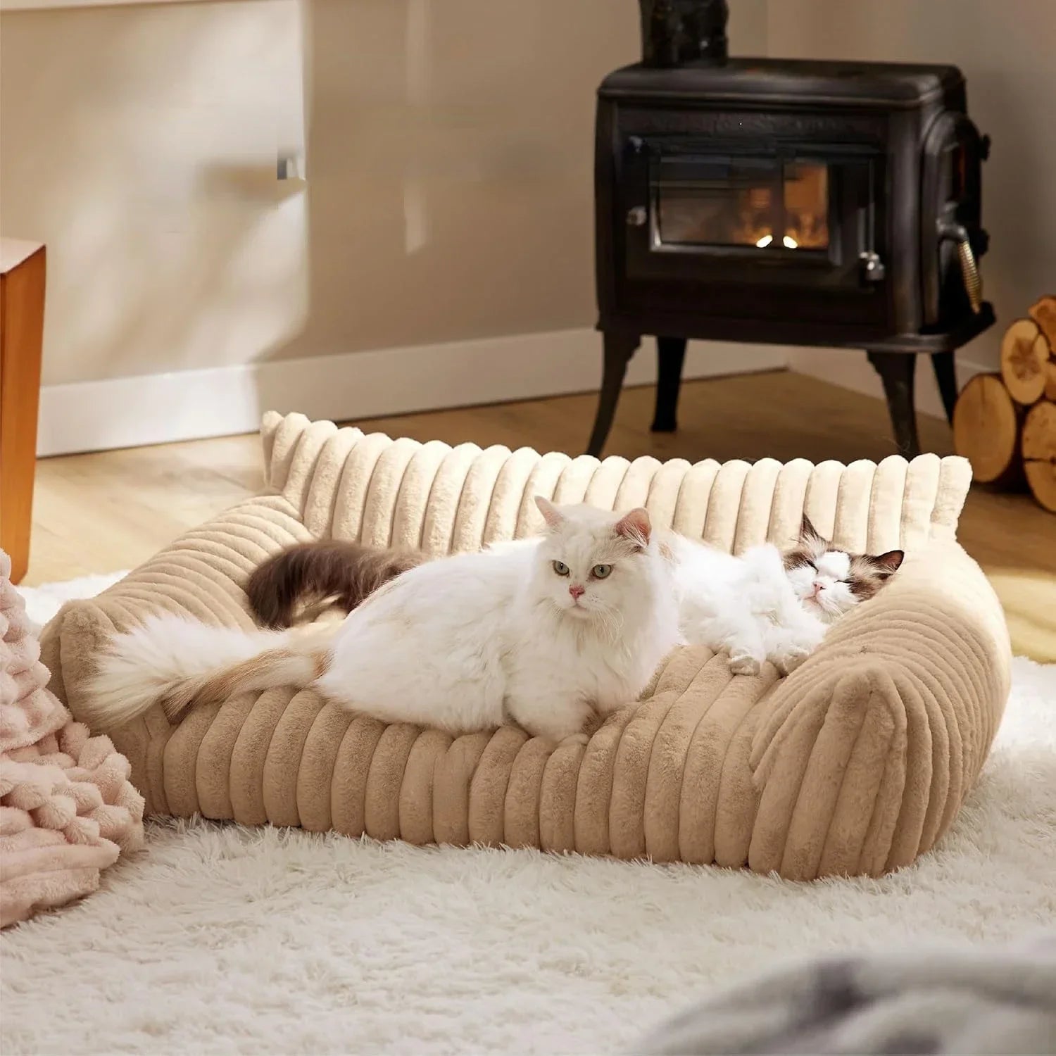 Luxury Cat Bed Sofa Winter Warm Nest Comfortable Plush