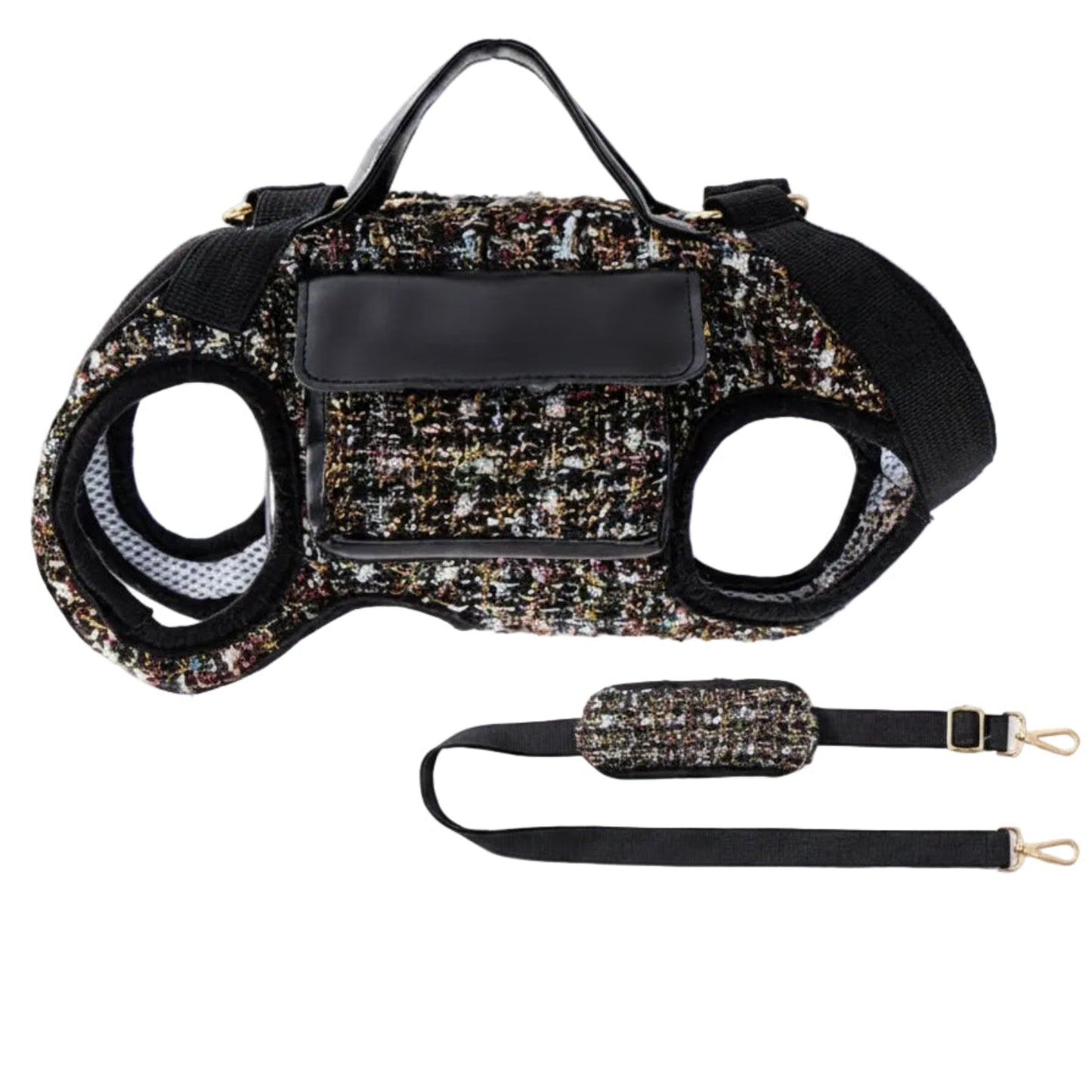 Tweed Dog Harness with Leash Strap